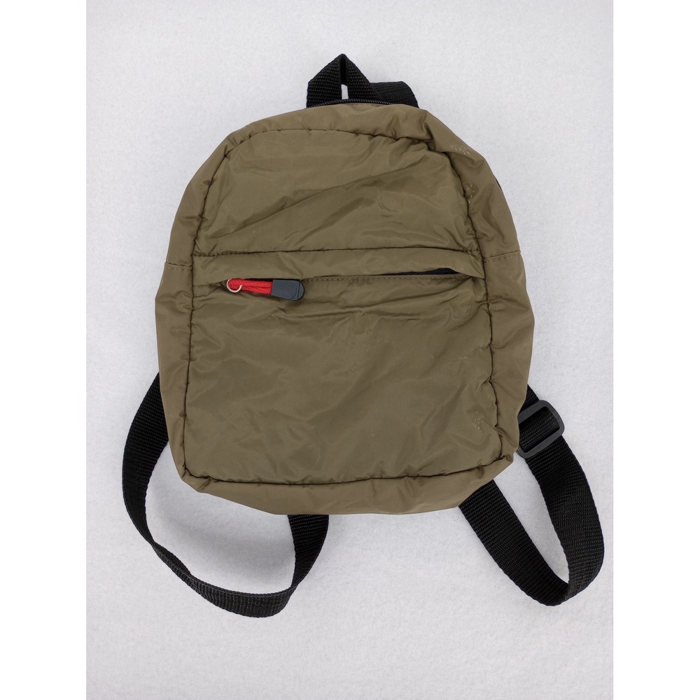 Xhilaration Mini Backpack Unisex Small Olive Green Puffer Nylon Zippered Pockets